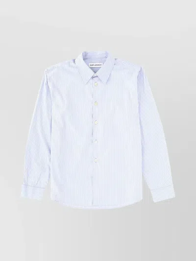 Our Legacy Striped Long Sleeve Button-down Shirt In Blue