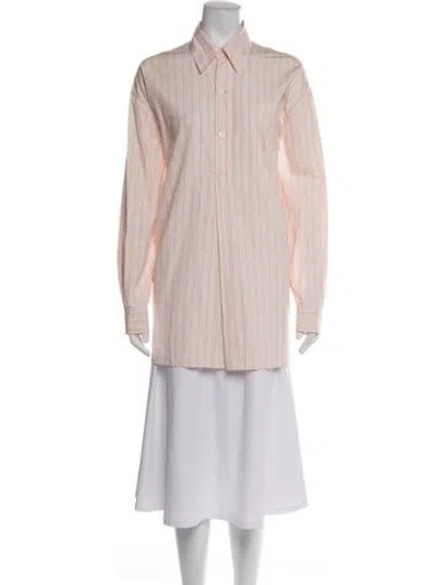 Pre-owned Our Legacy Striped Long Sleeve Button-up Top In Pink