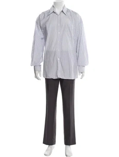 Pre-owned Our Legacy Striped Long Sleeve Shirt In White