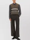 Our Legacy Striped Sleeveless Knitted Vest With Ribbed Hem In Gray