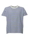 Our Legacy Bliss White Cotton T-shirt With Blue Stripes