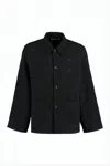 Our Legacy Structured Black Jacket With Classic Collar And Button Closure In Black