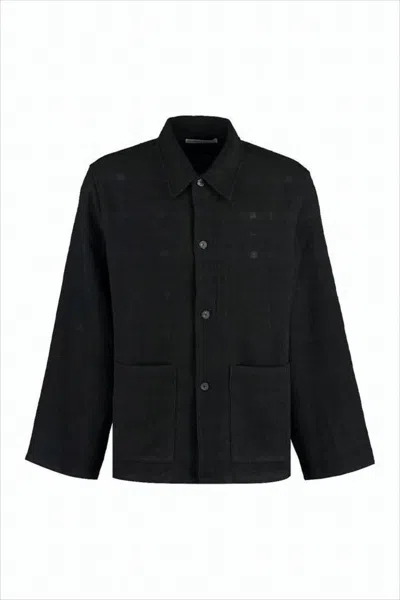 OUR LEGACY STRUCTURED BLACK JACKET WITH CLASSIC COLLAR AND BUTTON CLOSURE