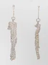 Our Legacy Stylish Dangling Earrings Textured Finish In Metallic