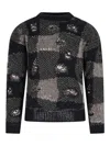 Our Legacy Patchwork Design Black Sweater With Round Neckline