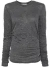 Our Legacy Gray Strain Slim Longsleeve T-shirt In Anthracite Crinkle