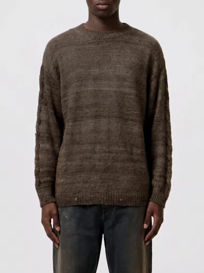 Our Legacy Mens Wathered Earth Popover Round-neck Silk Jumper In Brown
