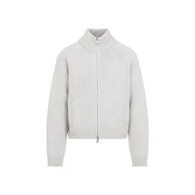 Our Legacy Modern Knit Cardigan Featuring Front Pockets In Gray