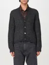 Our Legacy Textured V-neck Cardigan With Button-down Front In Black