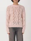 Our Legacy Cable Sonar Roundneck Wool Sweater In Pink