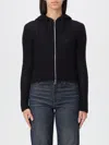 Our Legacy Hooded Zip-up Knit Sweater With Ribbed Details In Black