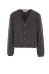 Our Legacy Brown Textured Wool Cardigan In Black