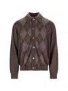 Our Legacy Mens Pub Argyle Evening Diamond-stitch Wool Polo Shirt In Brown