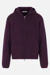 Our Legacy Long-sleeved Zip-up Cardigan In Purple