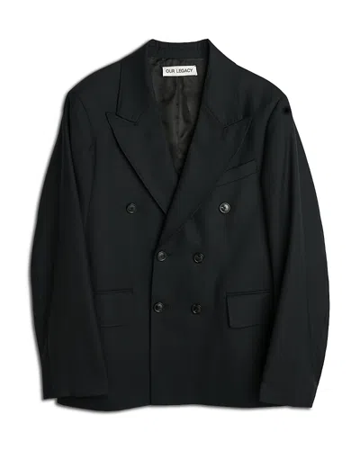 Our Legacy Tailored Fit Double Breasted Blazer In Black