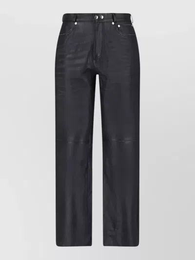 Our Legacy Tailored Pants Straight Cut Belt Loops Pockets In Black