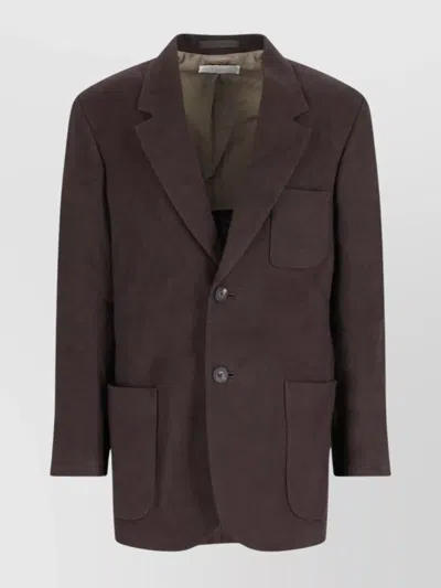 Our Legacy Tailored Suit Jacket Notch Lapel In Brown