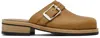 Our Legacy Tan Camion Mules In Burnt Sugar Leather