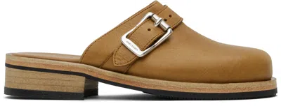 Our Legacy Tan Camion Mules In Burnt Sugar Leather
