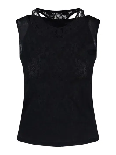 Our Legacy Tank Top In Cotton Blend In Black