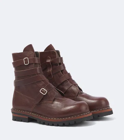 Our Legacy Tanker Leather Ankle Boots In Brown