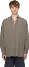Our Legacy Borrowed Button-down Collar Cotton-voile Shirt In Brown