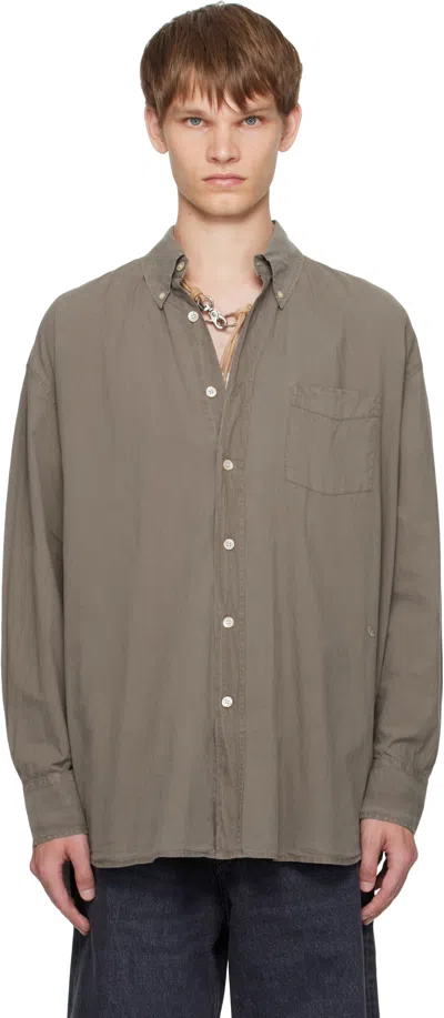 OUR LEGACY TAUPE BORROWED BD SHIRT