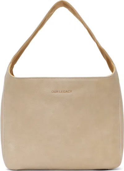 Our Legacy Taupe Brick Bag In Deep Perla Leather