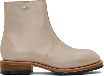 Our Legacy Taupe Engine Boots In Deep Perla Leather