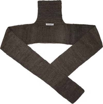 Our Legacy Mock One-piece Ribbed Turtleneck Scarf In Brown