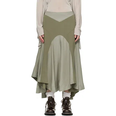 Our Legacy Taupe Petti Midi Skirt In Green