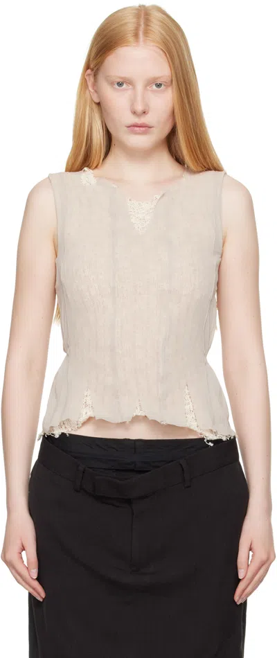 OUR LEGACY TAUPE RAGGED TOP