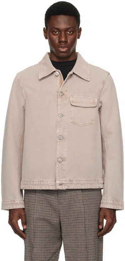 Our Legacy Taupe Rebirth Denim Jacket In Pink Cast Chain Twil