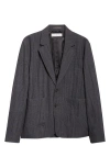 Our Legacy Temp Plissé Virgin Wool Blend Blazer In Gray