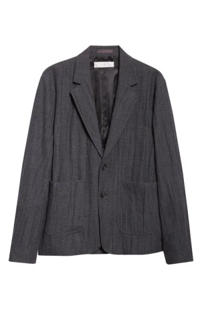 Our Legacy Temp Plissé Virgin Wool Blend Blazer In Gray