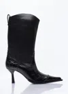 Our Legacy Pointed-toe Embossed Ankle Boots In Black