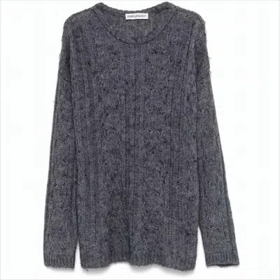 Our Legacy Textured Cable Knit Sweater With Relaxed Fit In Gray