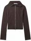 Our Legacy Textured Cropped Jacket With Zip-up Front In Brown