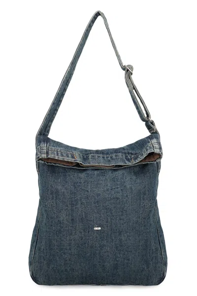 Our Legacy Textured Denim-like Shoulder Bag In Black