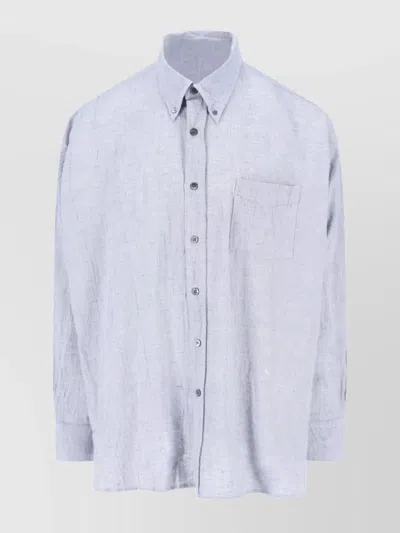 Our Legacy Textured Fabric Button-down Collar Shirt In White