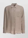 Our Legacy Textured Fabric Long Sleeves Chest Pocket Shirt In Brown