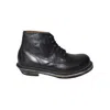 Our Legacy Textured Leather Boots With Lace-up Front And Stacked Heel In Black
