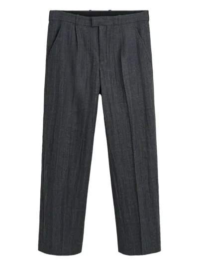Our Legacy Textured Straight-leg Trousers In Gray