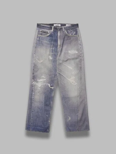 Our Legacy Mens Digital Denim Print Third Cut Faded-wash Denim Jeans In Blue