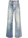 Our Legacy Third Cut Distressed-print Jeans In Blue