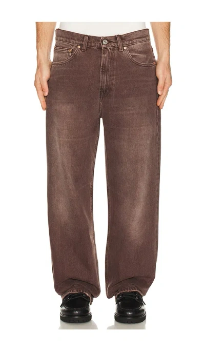 Our Legacy Denim Trousers Faded Effect Belt Loops Five Pockets In Brown