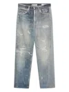 Our Legacy High Waist Boyfriend Jeans With Distressed Finish In Gray