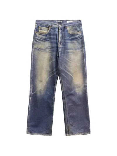 Our Legacy Relaxed Distressed Straight Jeans In Blue