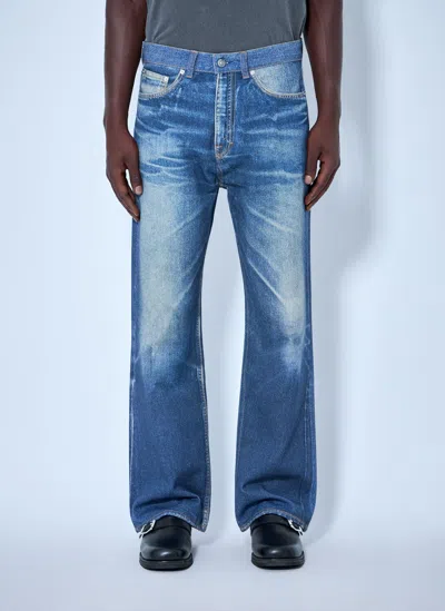 Our Legacy Third Cut Straight-leg Jeans In Digital Blue Aurora Print