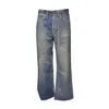 Our Legacy Third Cut Jeans In Printed Blue Denim In Blue